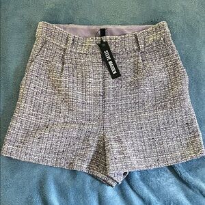 Steve Madden Women's Lavender Tweed High Waist Shorts NWT (Dahlia Purple) Size S